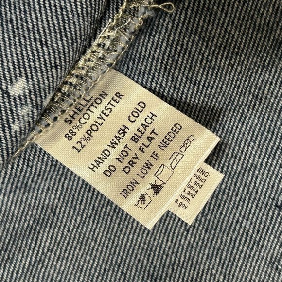 Fantastic Fawn Blue Jean Jacket Relaxed Fit Distressed Denim Jacket  IFJ10544 - Picture 9 of 9